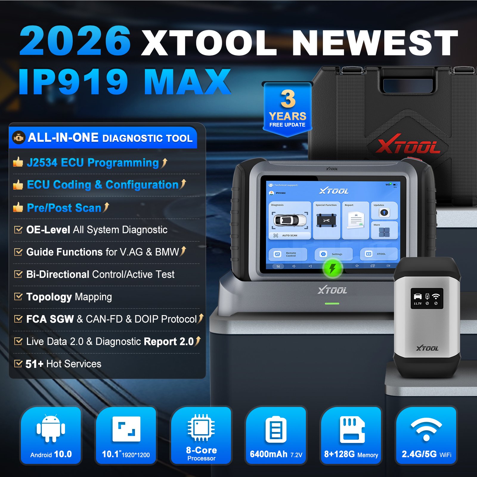 EU-Lager XTOOL IP919MAX J2534  – Car Diagnostic Tool Bewertung und Preis